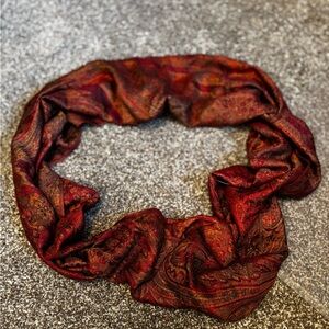 Vintage Pashmina Wool & Silk Elegant Burnt Red Paisley Unity Women's Scarf